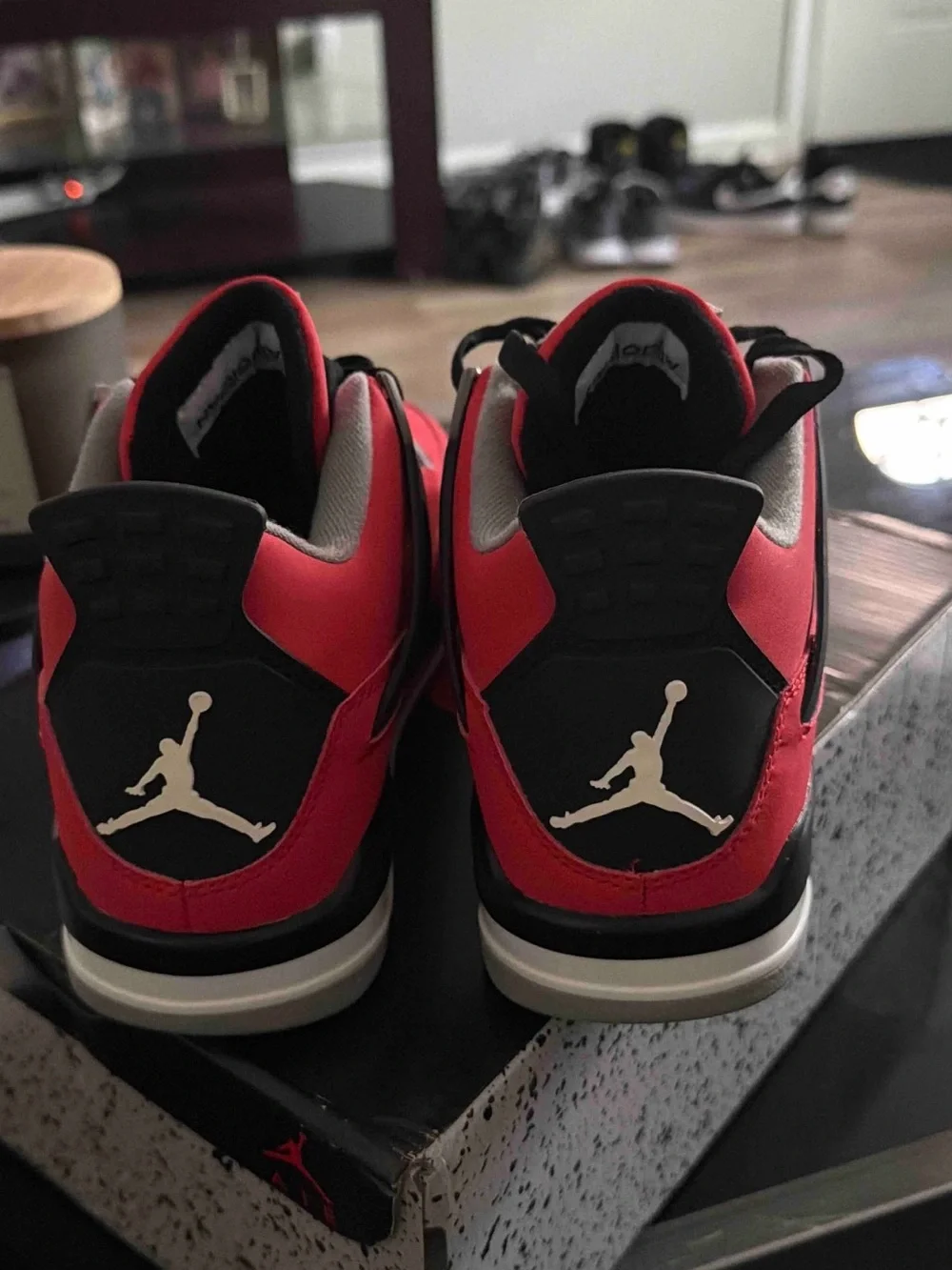 Jordan Red and Black Air Jordan 4 Sneakers
